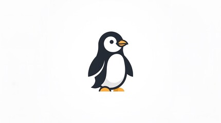 Naklejka premium Cute cartoon penguin illustration isolated on a white background.