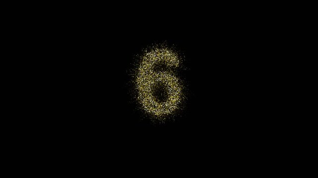 Gold Glitter Countdown Timer From Ten To One Seconds