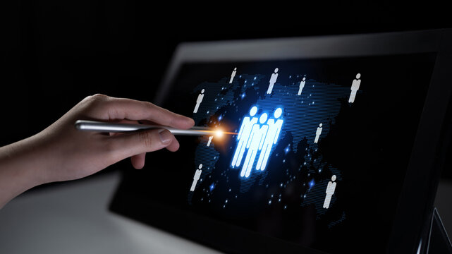 Global human network and workforce distribution highlight human, network, and global presence through digital connection and team coordination Latch
