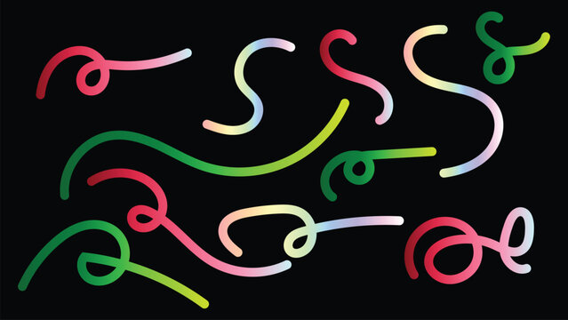 Colorful gradient swirls on a black background