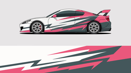 Naklejka premium Sport Car Racing Vehicle Side View.
