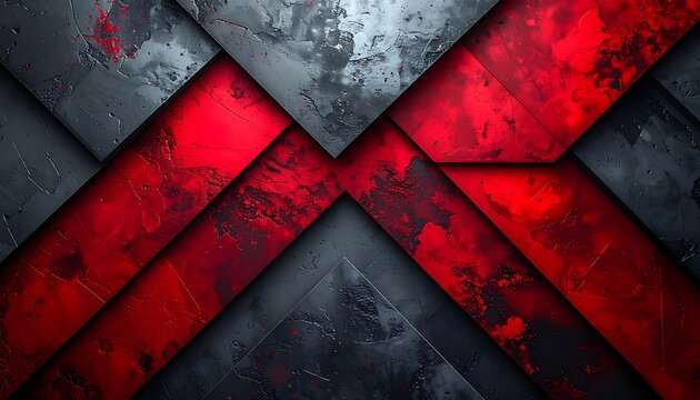 Red and gray geometric pattern background.