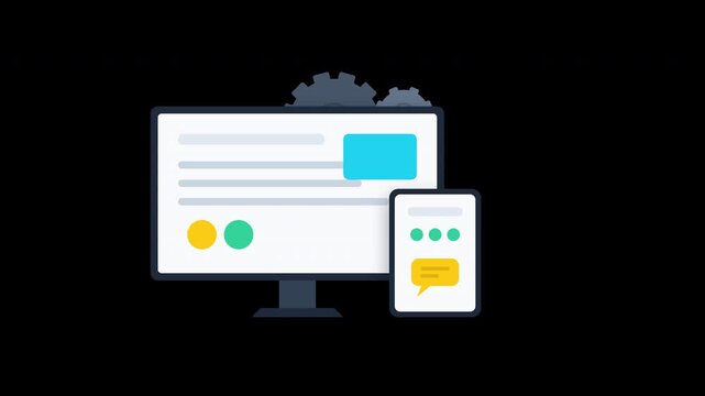 Flat Vector Animation of Responsive Web Design Development Process