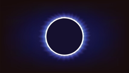 Obraz premium Solar eclipse with a bright blue ring of light around the sun