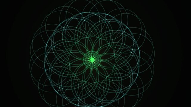 Green geometric pattern design element.