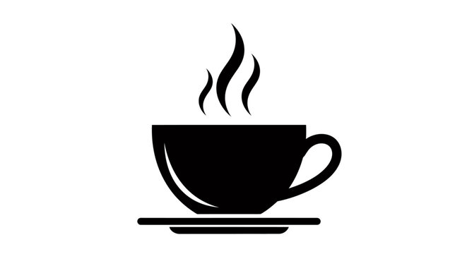Simple Coffee Cup with Steam - Icon of Morning Beverage.