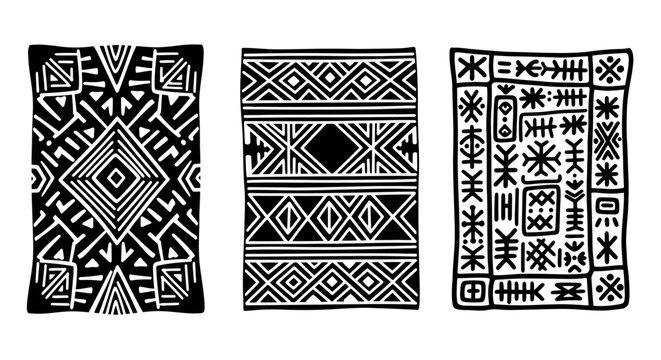 Tribal Patterns: Abstract Geometric Designs in Black and White