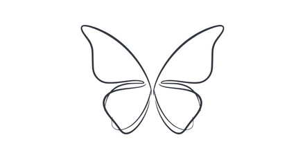 Minimalist butterfly outline drawing, elegant single line art, simple insect vector illustration © Chichi
