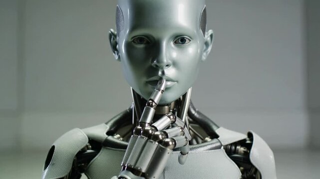 Thoughtful Android Robot