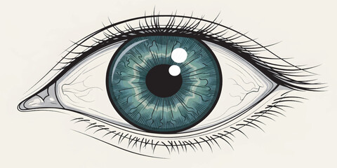 Fototapeta premium Detailed Eye Vector Illustration with Iris and Pupil