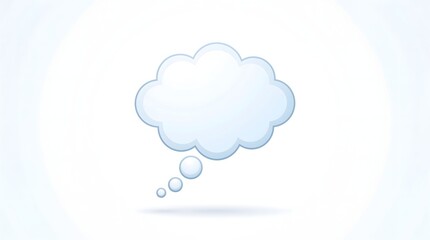 Obraz premium Blank Blue Thought Bubble or Speech Balloon Icon for Ideas and Communication on White Background