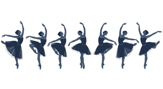 Ballet Dancers Silhouettes - Multiple Poses