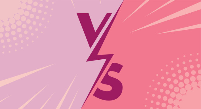 Dynamic comic style versus background with VS text and halftone effects. Perfect for competitions gaming design or marketing banners.