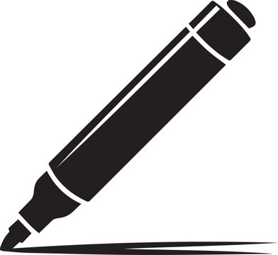 Black marker pen drawing a line Vector