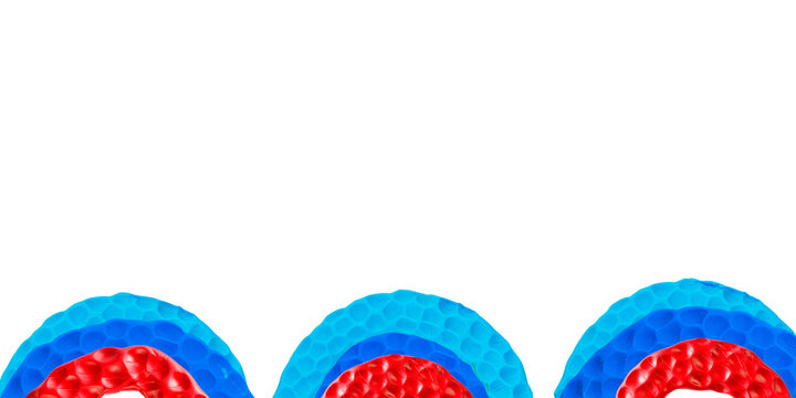American holidays banners, invitations, web headers and greeting cards.Plasticine border with red and blue layered shapes with copy space.handmade clay texture 