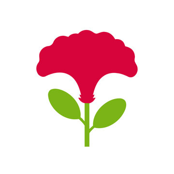 Flat vector illustration of a red cockscomb flower. Vector Icon. EPS Editable