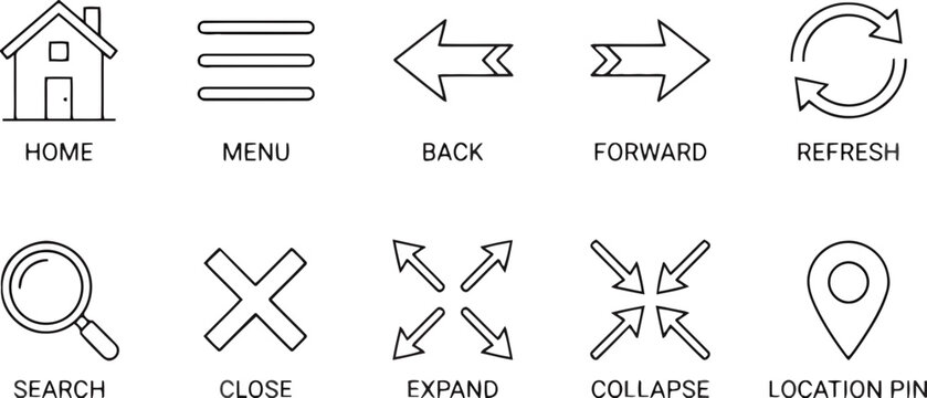 Set of Minimalist User Interface Line Icons for Web and Mobile Apps