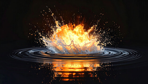 Vurige waterspat-explosie
