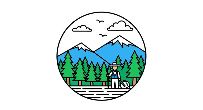 Man with dog on a path.
