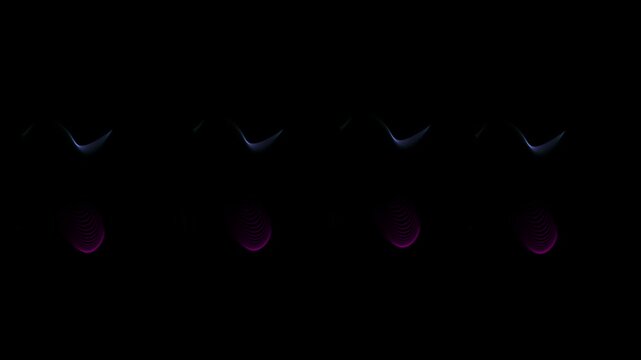 Purple and blue abstract wave forms seamless loop background