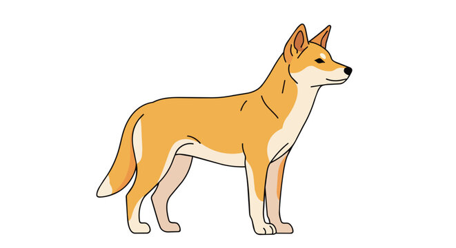 Australian dingo wild dog illustration isolated on white background