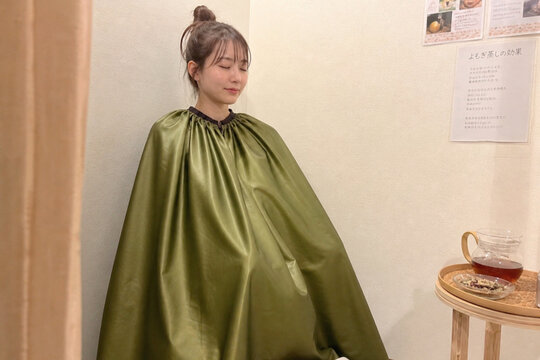 young woman brushing her hair