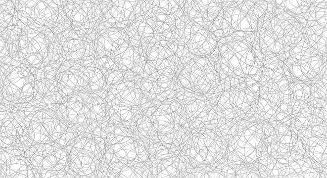 Abstract background of tangled overlapping gray lines on white