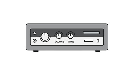 Fototapeta premium Simple Guitar Amplifier with Controls and Input.