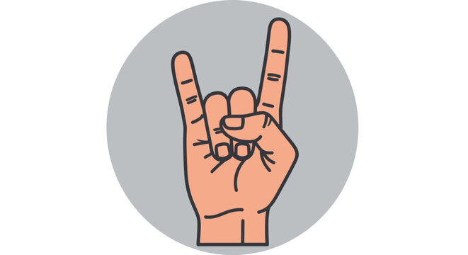 Hand Making Rock on Sign Gesture.