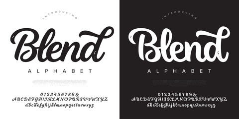 Blend smooth calligraphy script font for elegant wedding invitations and luxury feminine branding identity design © happy