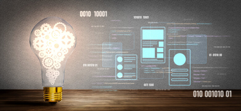 UI UX mockup showing application layout, structure, and code interface. UI design defines user flow, UI design improves clarity, UI design enhances experience, and UX design supports logic. Vouch