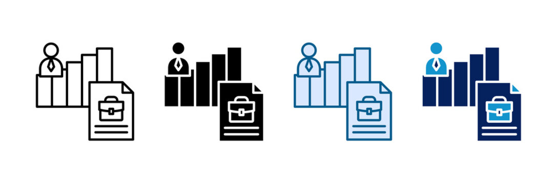 Career Summary Icon Set Multiple Style Collection