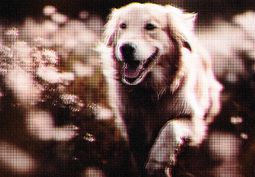 Retro Offset Halftone Photo Effect