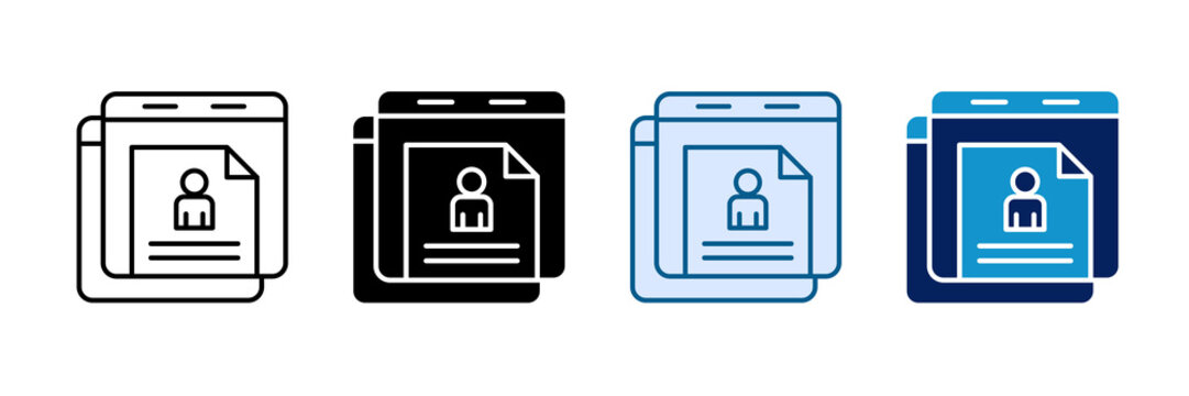 Cv Template Icon Set Multiple Style Collection
