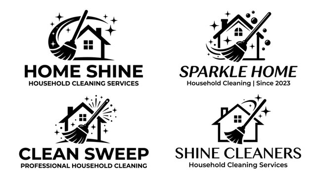 Cleaning Services Household Logos.