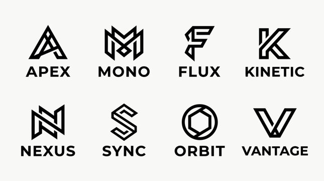 Geometric shapes logos and branding.