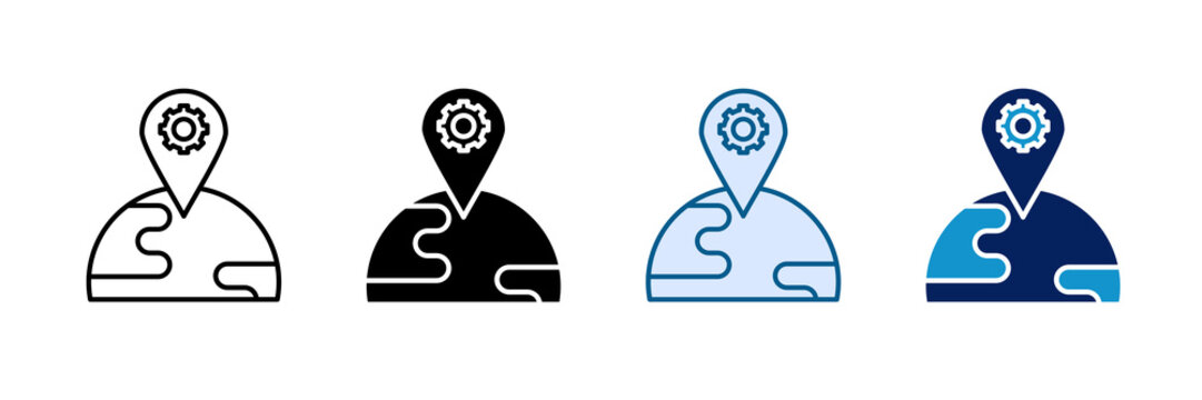 Region Settings Icon Set Multiple Style Collection
