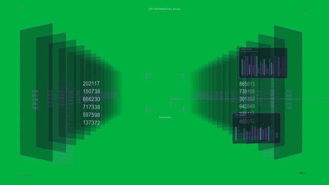 Scanning HUD LOCKING firing right beam to reticle panels cycling to track on transparent background