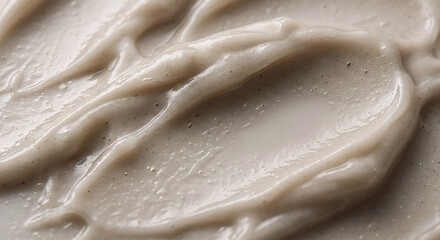 Obraz premium Beige creamy clay skincare texture macro background with smooth organic surface and luxury beauty concept