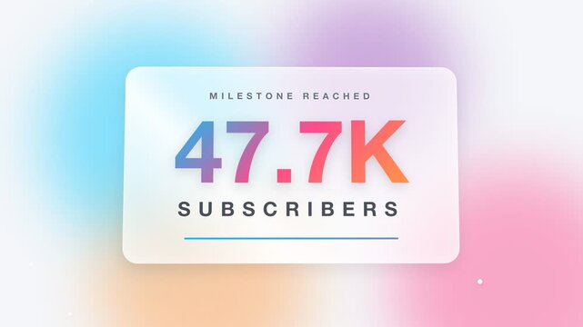 Milestone Reached 50k Subscribers Celebration Motion Graphic
