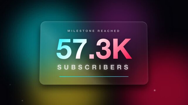 Milestone Reached 60k Subscribers Celebration Animated Graphics