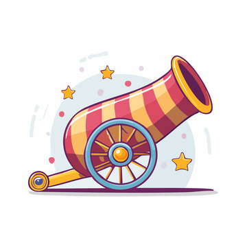 Cartoon Circus Cannon with Stars