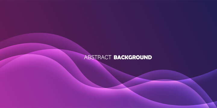 Abstract Purple Pink Gradient Wave Background with Smooth Flowing Layers. Creative element design in vetor illustration