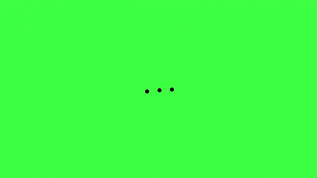 Loading animation with a three-black-dot icon in a green screen, suitable for game, web, and app loading screens.