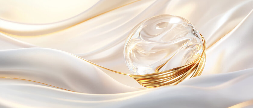Crystal amber and silk interwoven - Generative AI