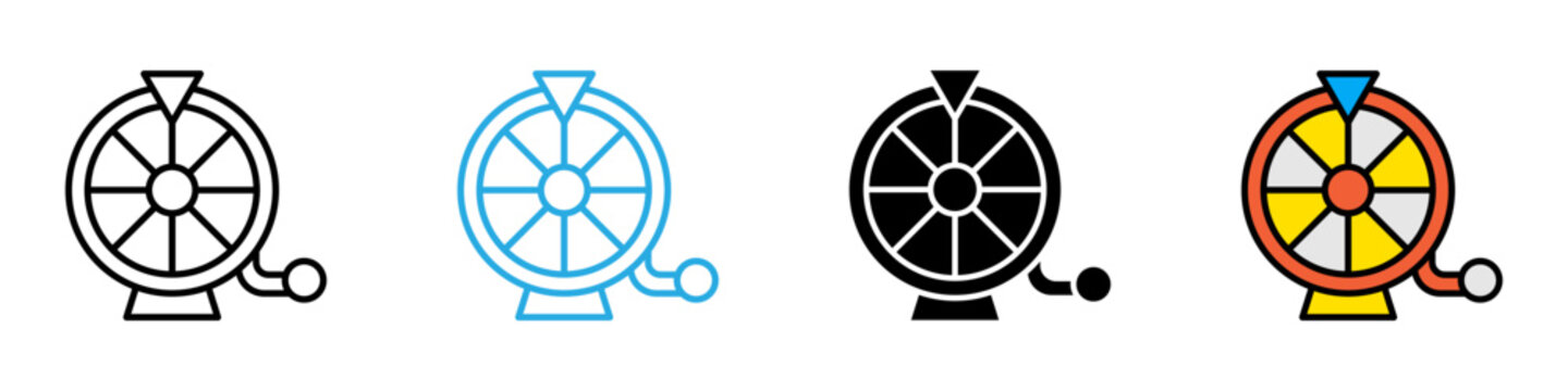 Wheel of Fortune  multi - style icon design concept	
