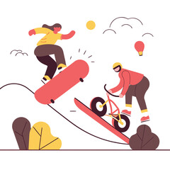 Fototapeta premium urban-graffiti-style-extreme-sports-poster-isolate.eps