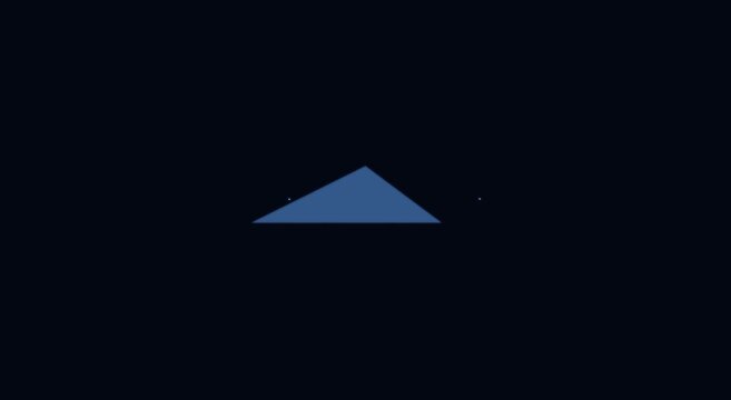 Abstract blue triangle motion with glowing particle animation