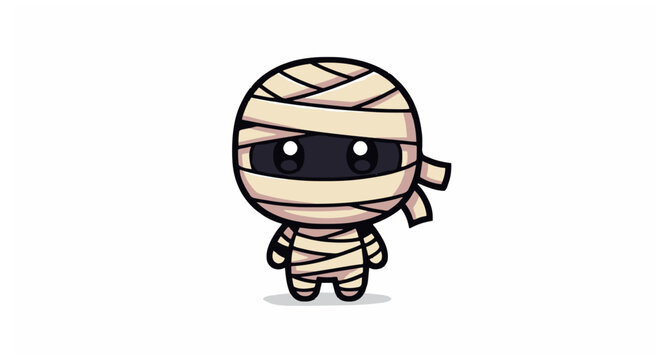 Cute pixel art mummy icon chibi style retro game character for mobile app and web design isolated vector