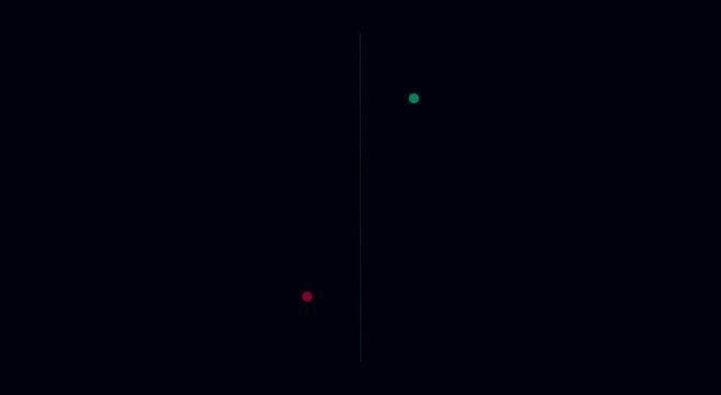 Abstract geometric motion with rotating red and green dots animation